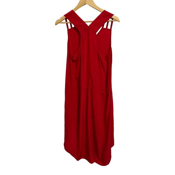 Mason 100% Silk Multi Strap Sleeveless High Low V-Neck Red Dress 0 NEW $415 - Picture 7 of 7